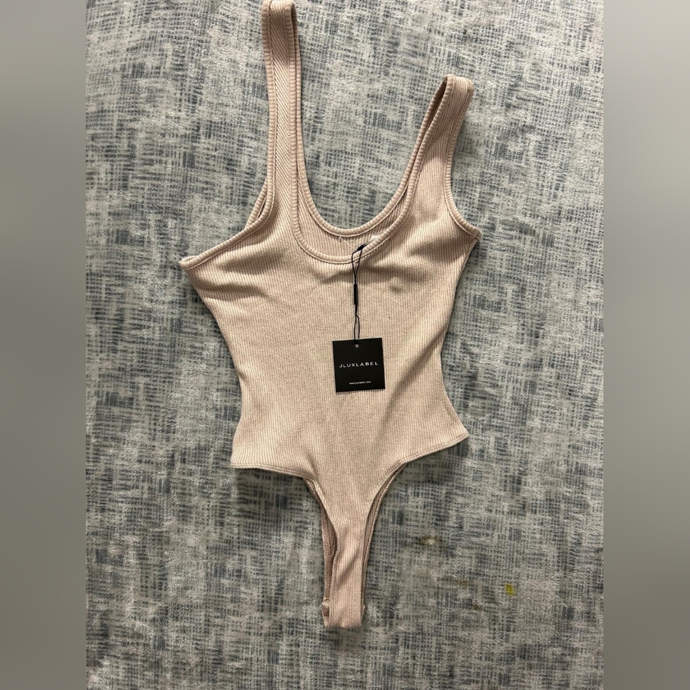 JLUXLABEL Ribbed Bodysuit - Cream - Picture 6 of 6